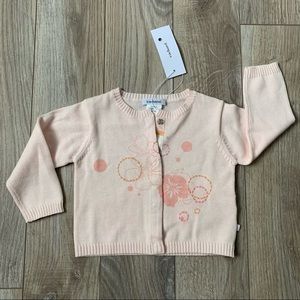 Cacharel Paris light pink floral cardigan 12M